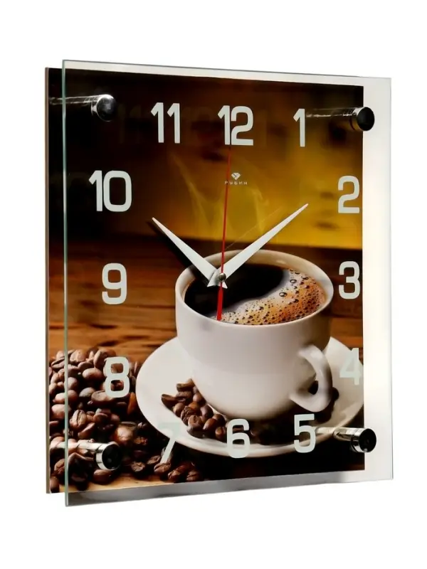 Часы настенные интерьерные &laquo;Кофе&raquo;, серия: Кухня, бесшумные, 25&times;25 см