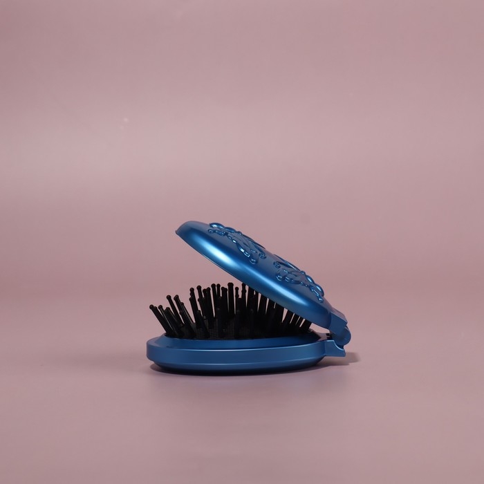 Расчёска массажная «Перламутровая бабочка», складная, с зеркалом, 5,5 × 9 см, цвет МИКС Расчёска массажная «Перламутровая бабочка», складная, с зеркалом, 5,5 × 9 см, цвет МИКС