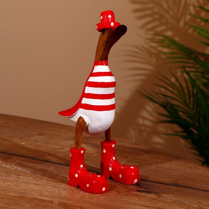 Сувенир "Утка в красном" дерево 27 см