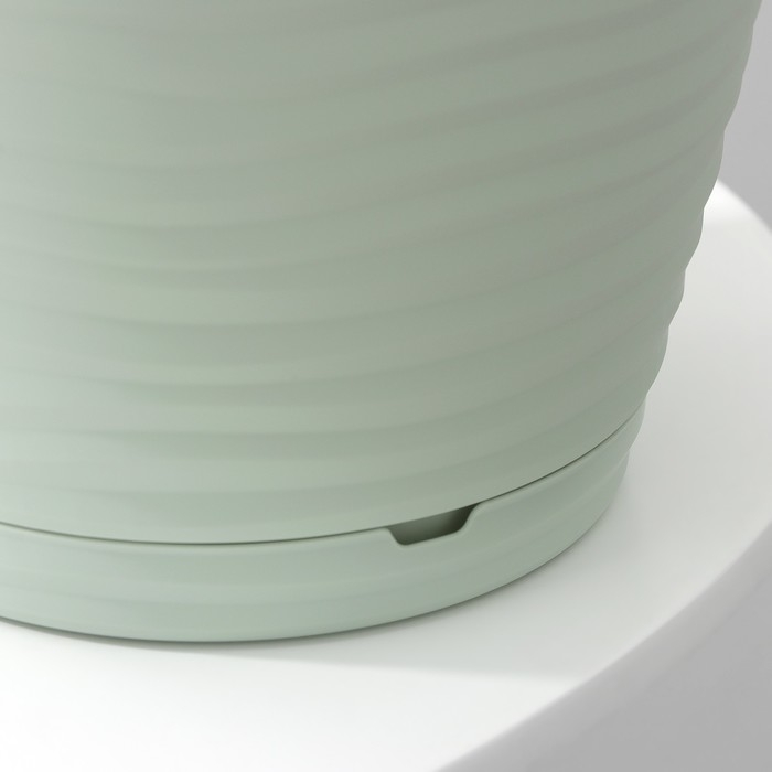 Горшок для цветов с поддоном Saffron, 5,4 л, d=22,4 см, h=20,5 см, цвет светло-зелёный Горшок для цветов с поддоном Saffron, 5,4 л, d=22,4 см, h=20,5 см, цвет светло-зелёный