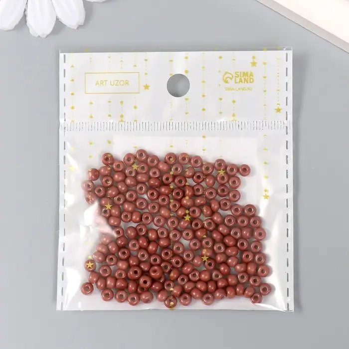 Бисер стекло 6/0  Бисер стекло 6/0 "Коричневая медь" 15 гр