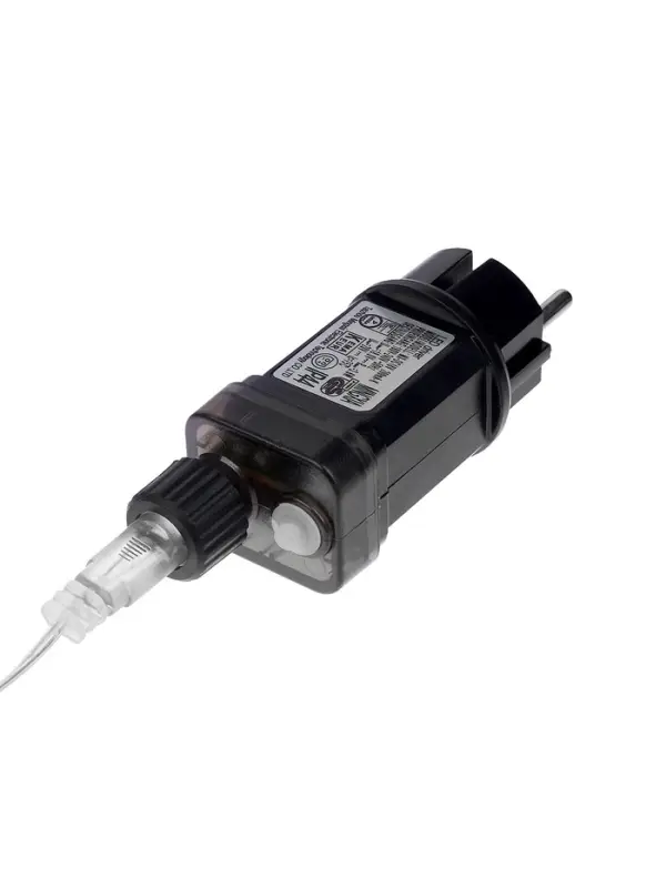 Гирлянда «Нить» 100 м роса, IP44, серебристая нить, 1000 LED, пульт, 36 В, свечение тёплое белое