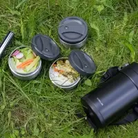 Термос для еды Jiayi в термочехле, черный