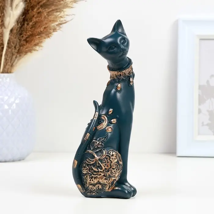 Фигурка полистоун &laquo;Кошка&raquo;, синяя, 20&times;8 см