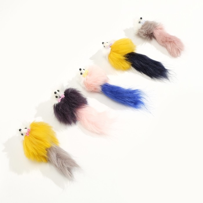 Мышь из искусственного меха, до 15 см с хвостом, микс цветов Мышь из искусственного меха, до 15 см с хвостом, микс цветов