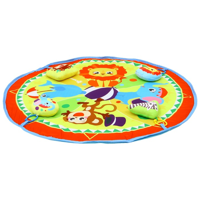 Развивающий коврик «Мягкие малыши», 4 мягкие игрушки, d80см, виды МИКС, Крошка Я Развивающий коврик «Мягкие малыши», 4 мягкие игрушки, d80см, виды МИКС, Крошка Я