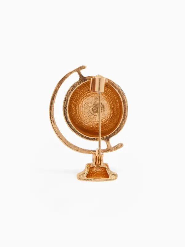 Брошь &laquo;Школа. Глобус&raquo;, морская в золоте