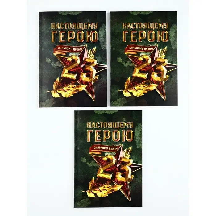 Ежедневник А5, 80 л., мягкая обложка, набор 3 шт. &laquo;Настоящему герою&raquo;