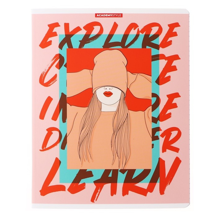 Тетрадь 48 листов в клетку "Дело в шляпе", обложка мелованный картон, софт-тач лам, блок 60г/м2, МИКС