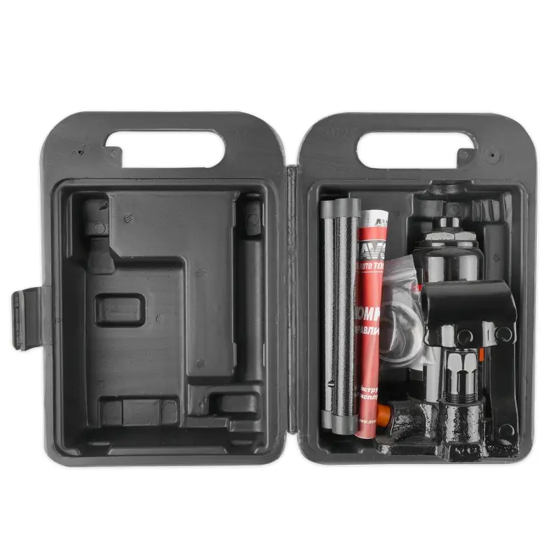 Домкрат гидравлический AVS HJ-B2TC, 2т, 158-308мм с клапаном, в кейсе (ремкомплект)