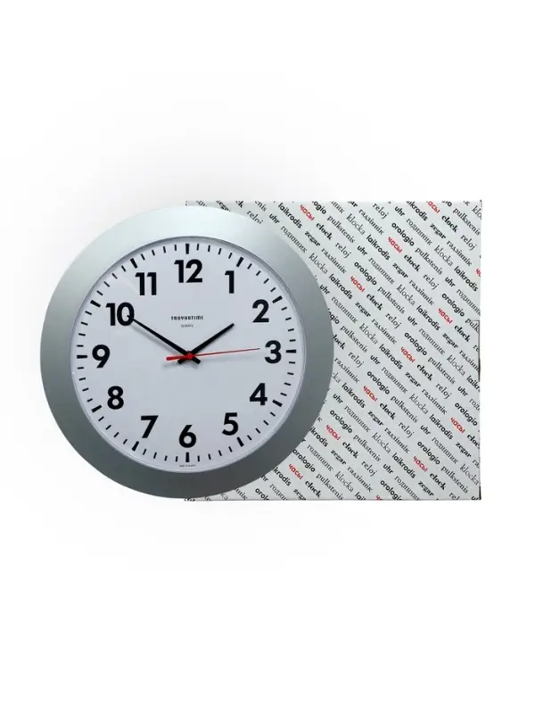 Часы настенные, серия: Классика, d=30 см, плавный ход, серебряный обод