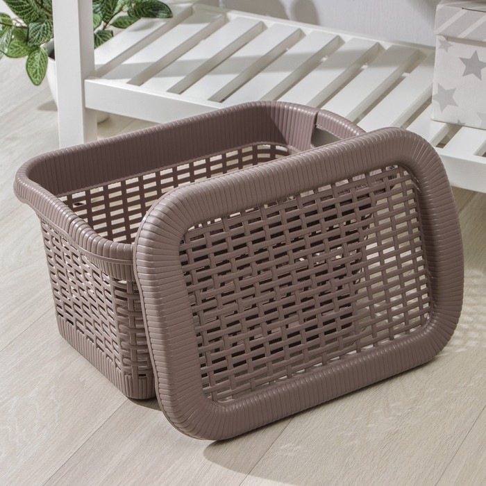 Корзина для хранения с крышкой, 45×28×24 см, 20 л, цвет МИКС Корзина для хранения с крышкой, 45×28×24 см, 20 л, цвет МИКС