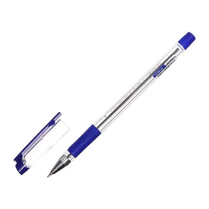 Ручка шариковая ErichKrause. ULTRA-30, синий стержень, игольчатый узел 0.7 мм, резиновый упор