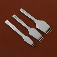 Набор строчных игольчатых пробойников для кожи, 3 шт., шаг=4 мм