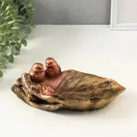 Подставка для мелочей &laquo;Птички&raquo;, гипс под бронзу, 10&times;25&times;20 см