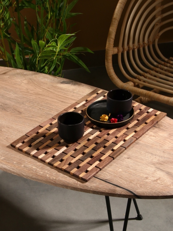 Коврик из тикового дерева, 40х30х0,7 см