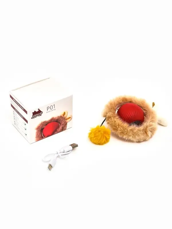 Интерактивная игрушка для кошек "Убегающий мех", красная