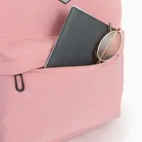 Рюкзак школьный на молнии, с карманами, с принтом, размер 30&times;12&times;43 см, розовый