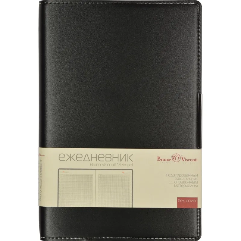 Ежедневник недатированный черный А5  METROPOL  3-491/03