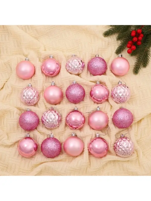 Ёлочные игрушки &laquo;Нобиле&raquo;, шары новогодние, d=6 см, набор 20 шт., розовый
