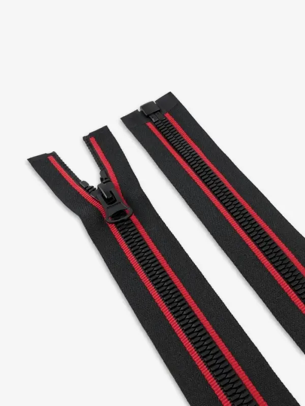 Молния &laquo;Трактор&raquo;, №8, разъёмная, замок автомат, 80 см, чёрная, красная