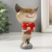 Фигурка полистоун лак &laquo;Котик с большим сердцем&raquo;, 8.5&times;6.2&times;13 см