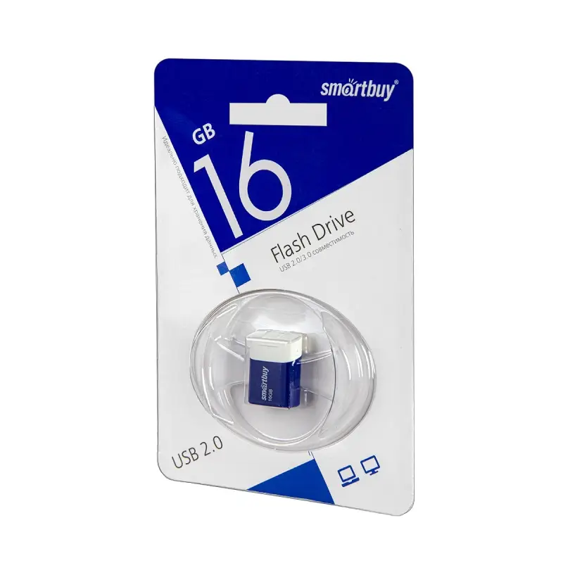 USB накопитель 16 GB USB 2.0 Smart Buy LARA Blue (SB16GBLARA-B)