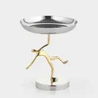 Салатник на подставке &laquo;Человек&raquo;, 17&times;17&times;20 см, нержавеющая сталь, латунь