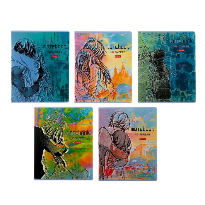 Тетрадь 48 листов в клетку Тетрадь 48 листов в клетку "Притяжение", обложка мелованный картон, матовая ламинация, скругленные углы, 5В, МИКС