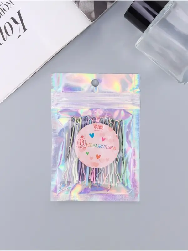 Невидимки для волос Выбражулька &laquo;Классика люкс&raquo;, набор 24 шт., 5 см, яркие