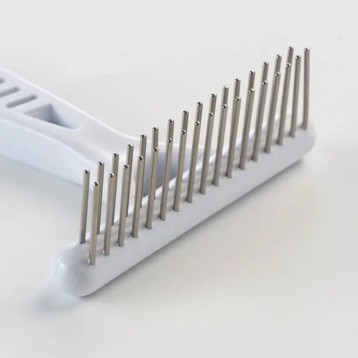 Расчёска-грабли 2-рядная, 13.5&times;8.8 см, белая