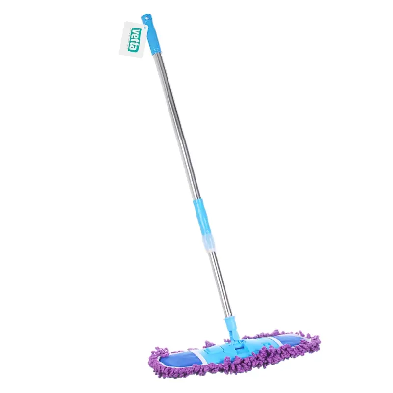 Швабра со смен.насадкой тм VETTA, насадка микрофибра 42х12 см, телеск.ручка 120см, сталь, пластик