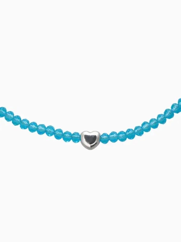 Чокер из бисера «Хрусталь», сердце, голубой в серебре, 37 см + 5 см доп, цепочка