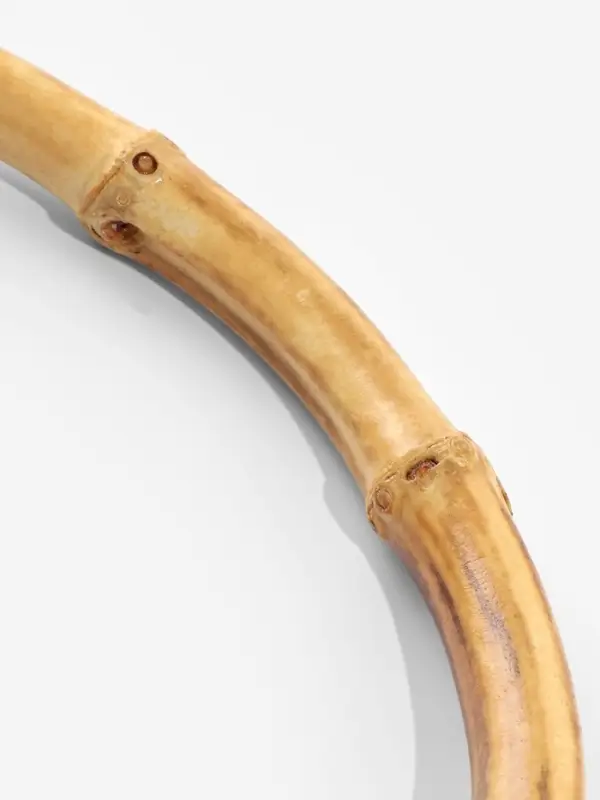 Ручка для сумки, бамбук, с цепочками и карабинами, 60 см, цвет серебряный