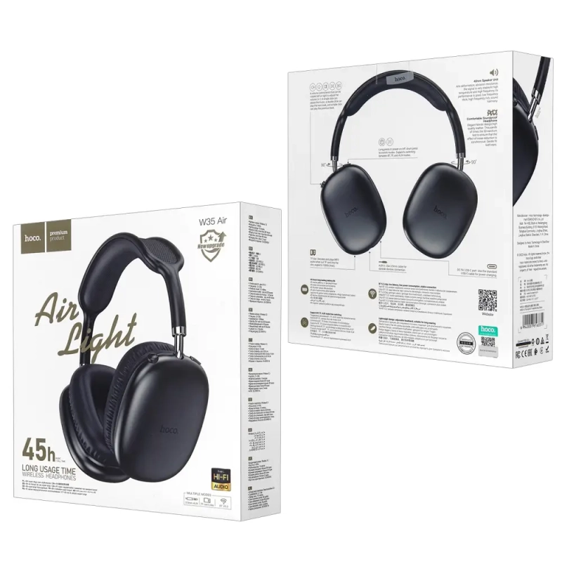 Наушники W35 Air Wireless Headset Long Usage Time HOCO черные