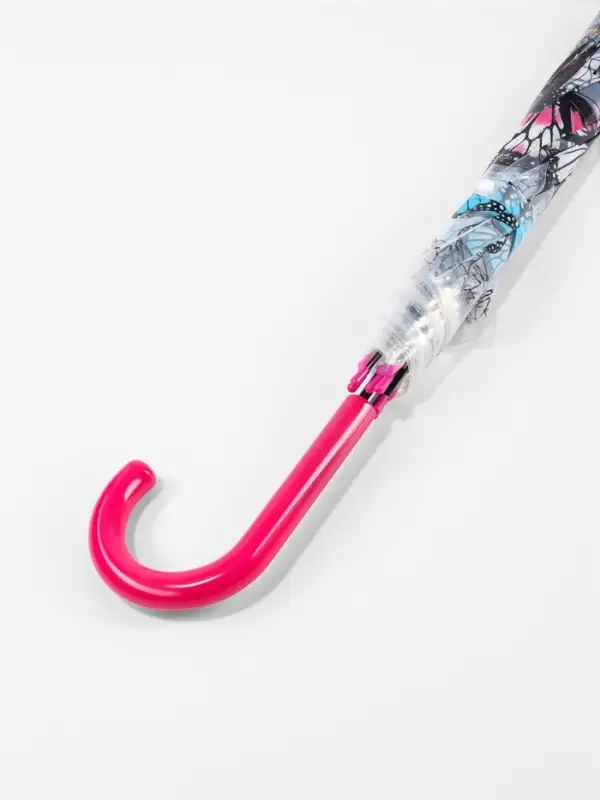 Зонт - трость полуавтоматический &laquo;Бабочки&raquo;, 8 спиц, R=43/60 см, d=86 см, рисунок МИКС