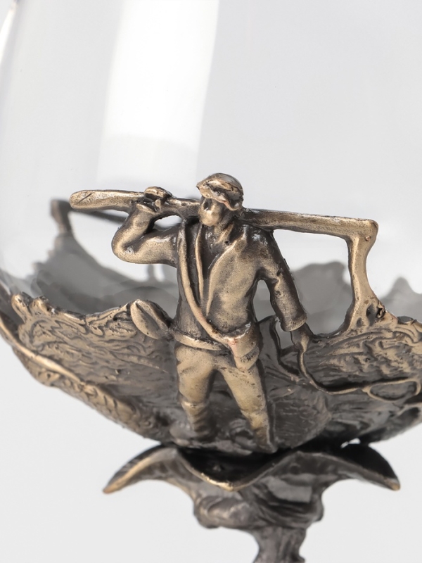 Бокал для коньяка 550 мл Бокал для коньяка 550 мл "Рыбалка", подарочный, бронза