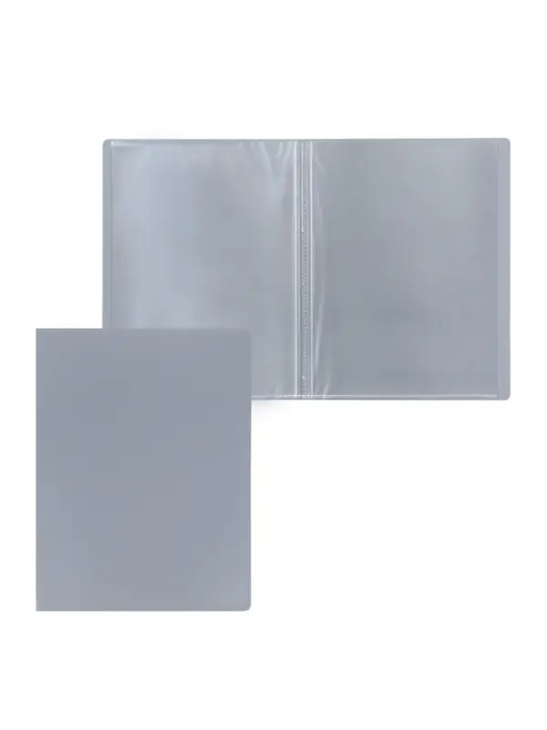 Папка с 30 вкладышами А4, 500 мкм, Calligrata, текстура &laquo;песок&raquo;, серая