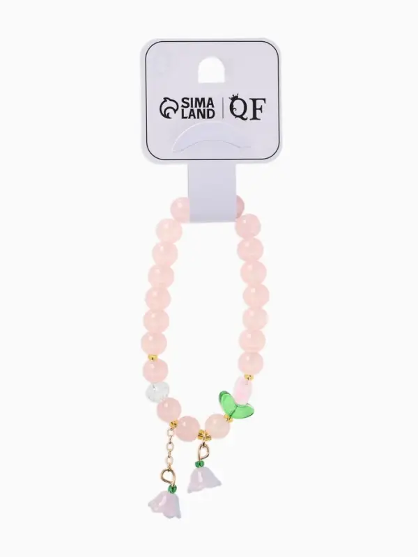 Браслет из бусин &laquo;Тюльпан&raquo;, d=6 см, шар №8, розовый