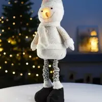 Фигура текстиль «Снеговик» 55-84 см, телеск-е ножки, 1LED, LR1130х3 (в компл.), Т/БЕЛЫЙ