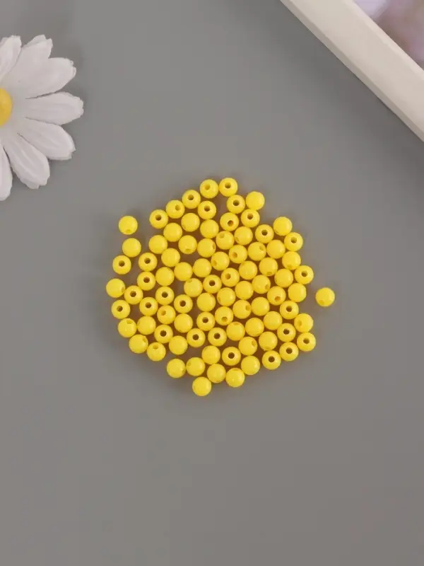 Бусины пластик Бусины пластик "Светло-жёлтые" глянец набор 25 гр d=0,6 см