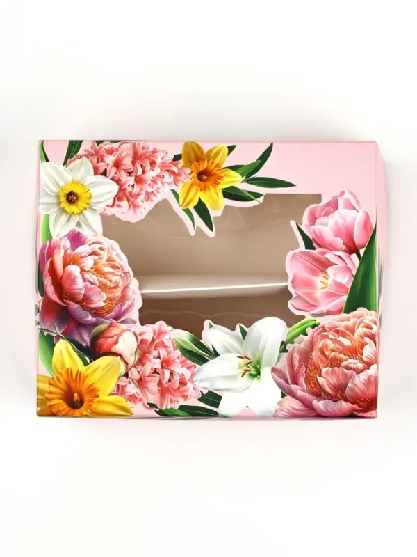 Кондитерская упаковка для макарун с окном, «Самой прекрасной», 11 х 13.5 х 5.5 см