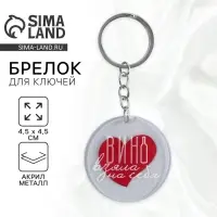 Брелок для ключей акриловый с приколом &laquo;Вино взяла на себя&raquo;, диам. 4,5 см