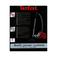 Пылесос Tefal TW2913EA, 750 Вт, сухая уборка, 1.2 л, красный