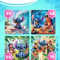 Пазлы 4 в 1 с дополненной реальностью, 35, 48, 54, 70 деталей, Стич