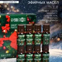Новогодний набор эфирных масел &laquo;Веселого Нового Года!&raquo;, в подарочной коробке, 8 шт. по 10 мл