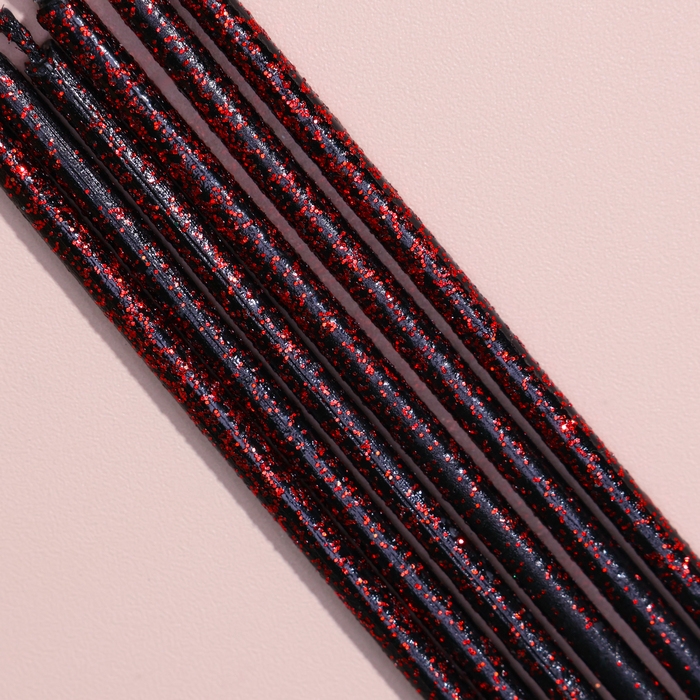 Набор свечей в торт, 6 штук Набор свечей в торт, 6 штук "Сияние", красно-черный, 17 см