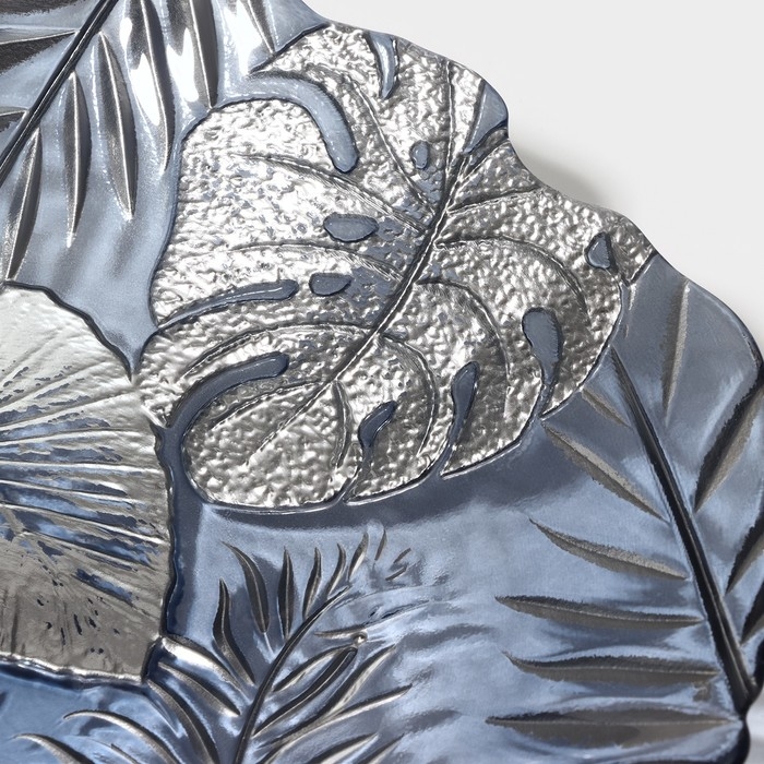 Тарелка стеклянная «Арабис», d=21,5 см, цвет голубой Тарелка стеклянная «Арабис», d=21,5 см, цвет голубой