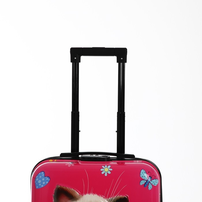 Чемодан детский 28 л (S), отдел на молнии, 4 колеса, цвет розовый Чемодан детский 28 л (S), отдел на молнии, 4 колеса, цвет розовый