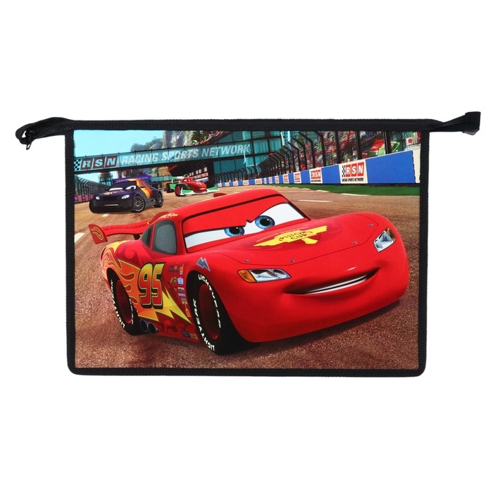 Папка для тетрадей А4, на молнии, пластик, Тачки Папка для тетрадей А4, на молнии, пластик, Тачки